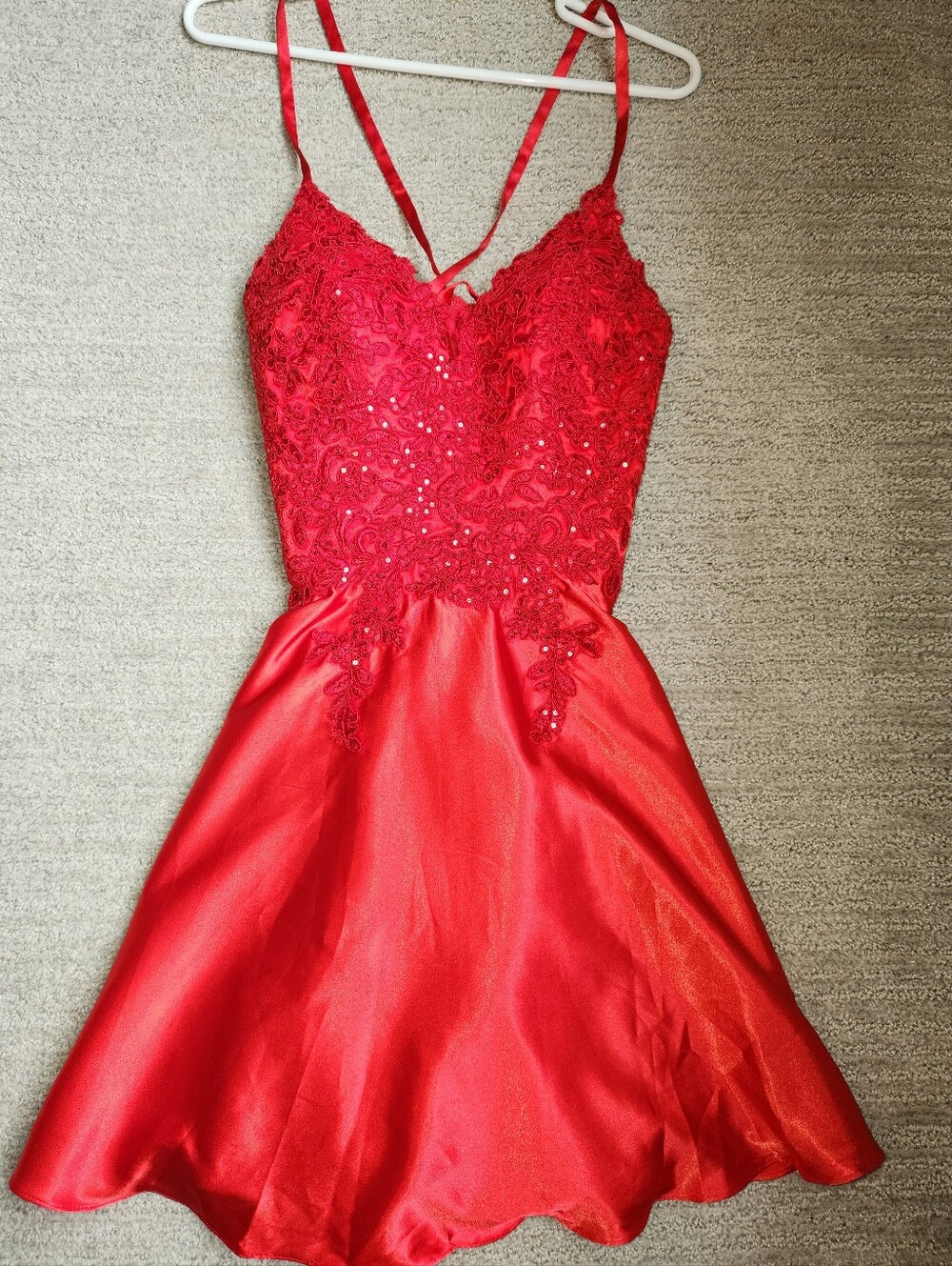 Stacees Red Fit to Flare Mini Dress